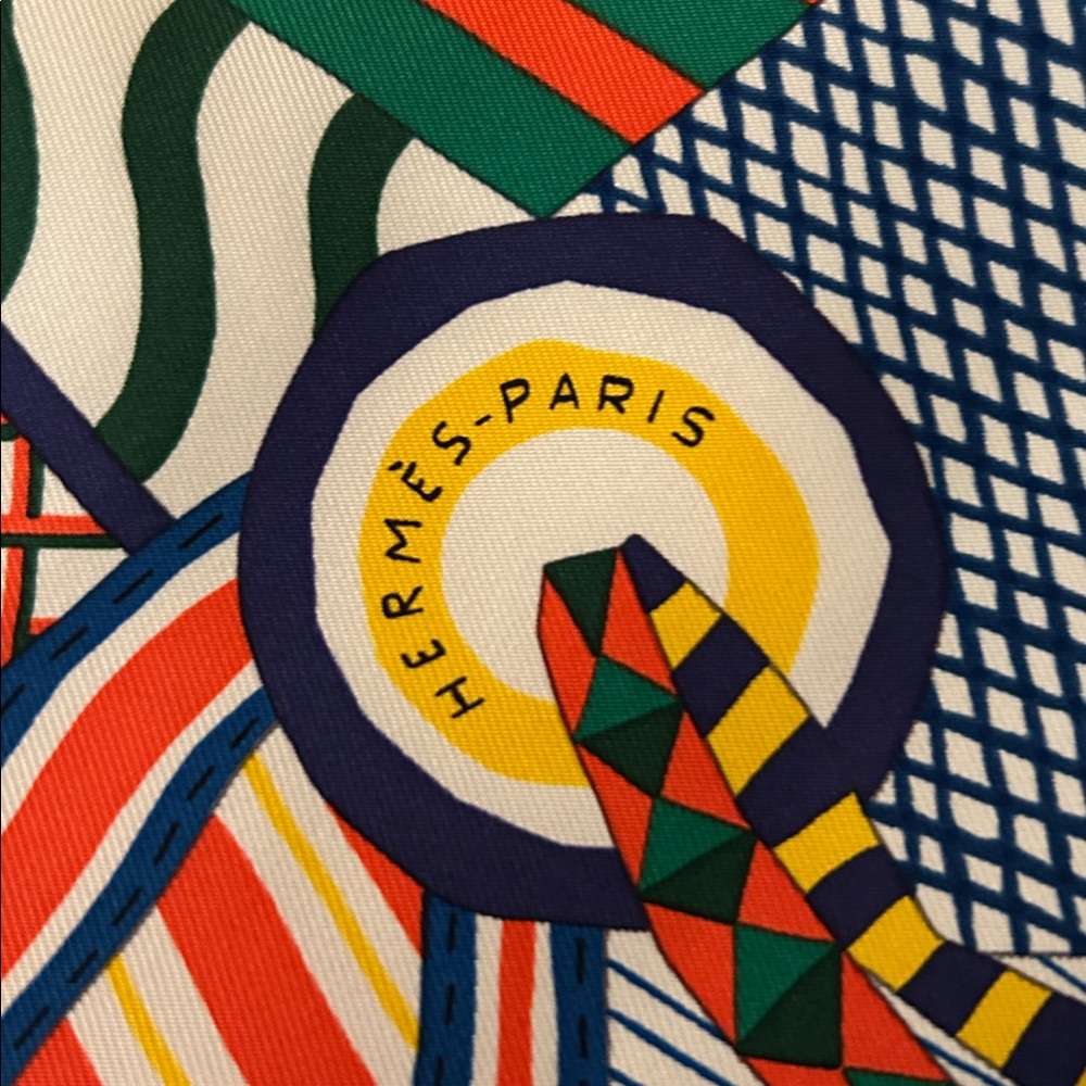 Hermes Multicolor Geometric Scarf